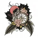 Time passing was turbulent tattoo design idea