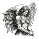 arch angel michael tattoo design idea