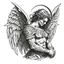 arch angel michael tattoo design idea