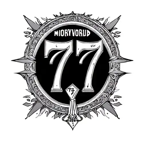 Words of Wisdom and 777 symbol within tattoo design idea