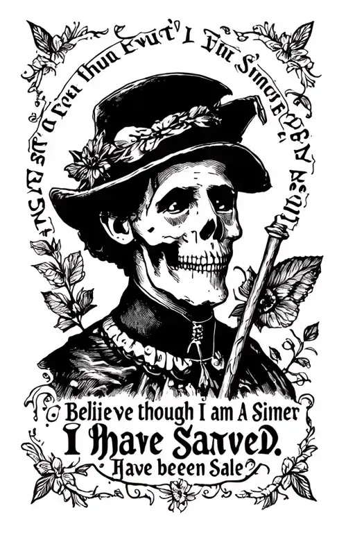 I believe even though I am a sinner I have been saved  tattoo design idea