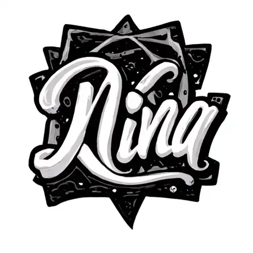 Name "Nina" signature in andy toy story stle font tattoo tattoo design idea