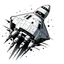 spaceship conducting an alien  tattoo design idea