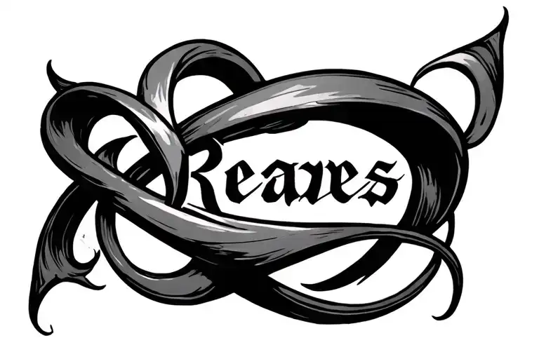 infinity symbol with name Reaves tattoo design idea