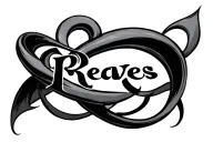 infinity symbol with name Reaves tattoo design idea