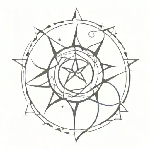 tornado and chaos star tattoo design idea