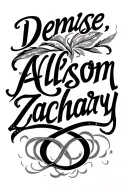 "Denise, Allison, Zachary" infinity symbol tattoo design idea