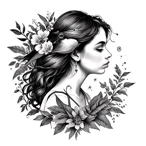 spiritual, overthinking, dreamer, successful, nurse, buisness women, bird lover, nature lover tattoo design idea