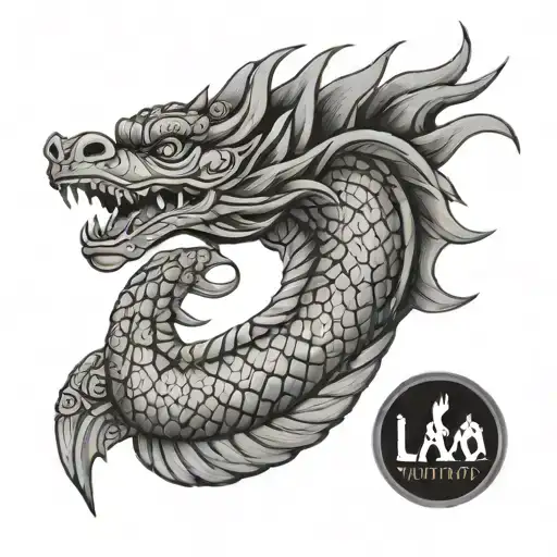 Lao Naga wrapping around shoulder tattoo design idea