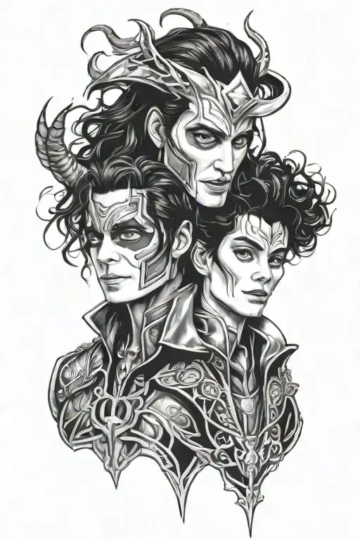 loki and michael jackson tattoo design idea