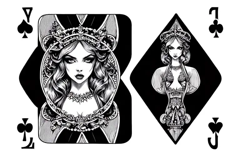 Queen of Spades Slut tattoo design idea