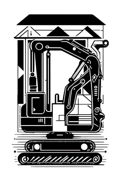 excavator tattoo design idea