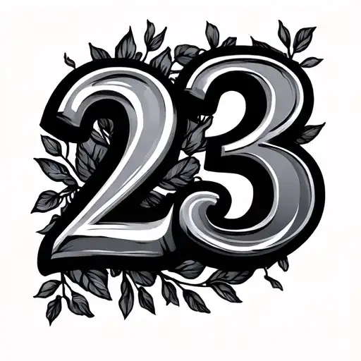 Date in number 23 and 25 combined tattoo design idea