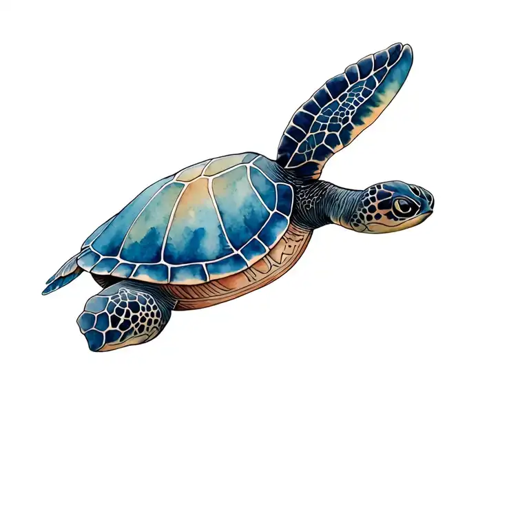 watercolor sea turtle tattoo design idea