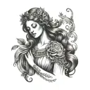 Virgo maiden tattoo design idea