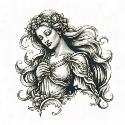 Virgo maiden tattoo design idea