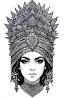 African -Irish Warrior Queen tattoo design idea