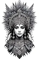African -Irish Warrior Queen tattoo design idea