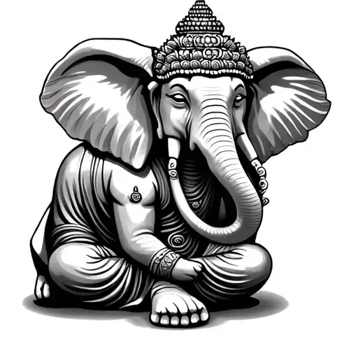Buddha Elephant tattoo design idea
