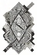 2 lines from the chest through the trapezoids stretch along the back to the waist. The beginning and end are pointed. tattoo design idea