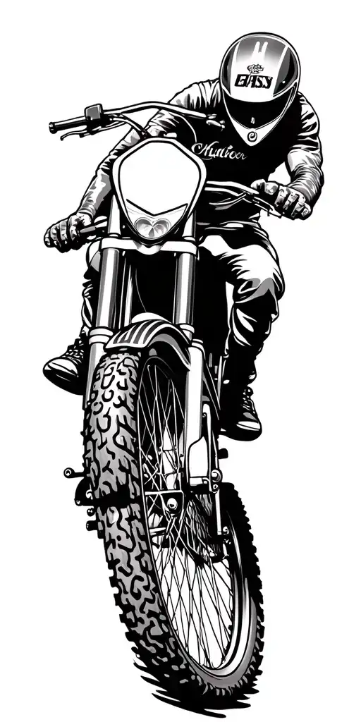 hot rod dirt bike racing tattoo design idea