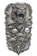 "endure" emerging from thunderstorm tattoo design idea