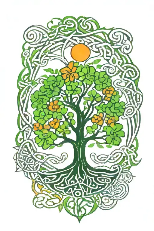 Celtic tree of life tattoo design idea