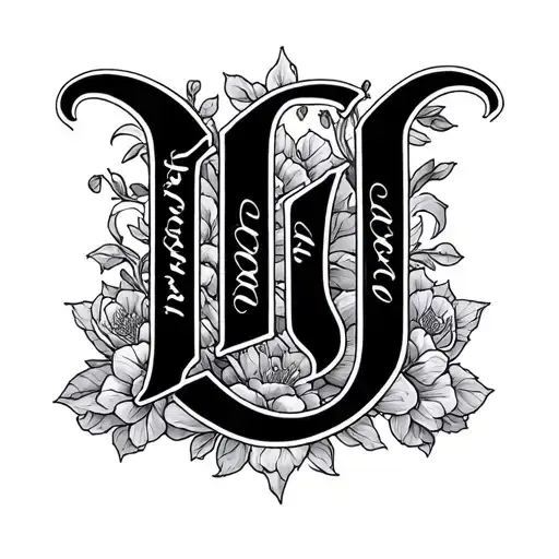 name Christina, monogram, beautiful inscription tattoo design idea