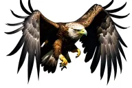 wedgetailed eagle soaring tattoo design idea