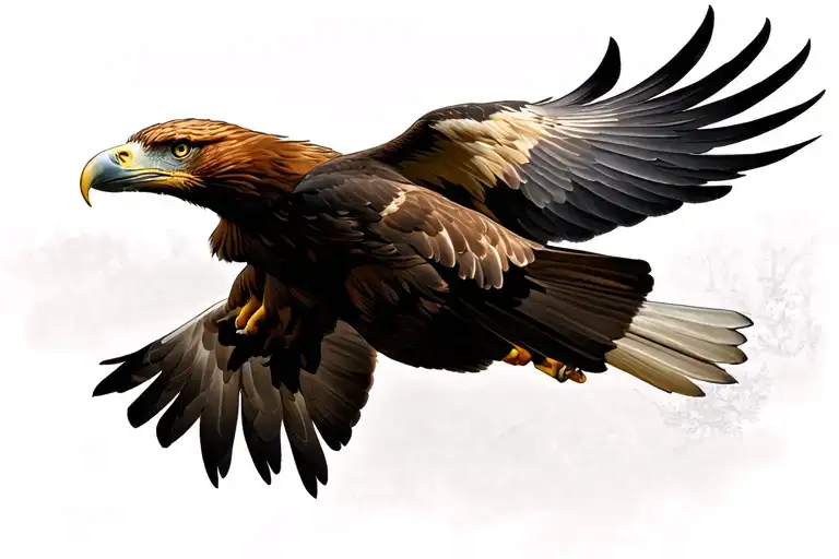 wedgetailed eagle soaring tattoo design idea
