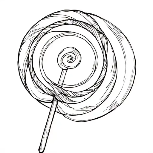 circular lollipop tattoo design idea