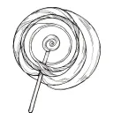 circular lollipop tattoo design idea