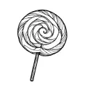 circular lollipop tattoo design idea