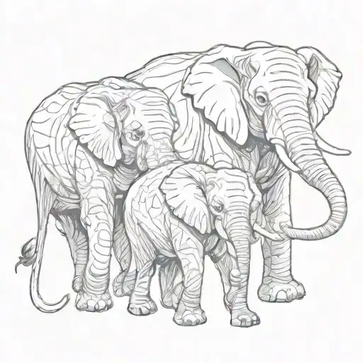 three elephant brothers tattoo design idea