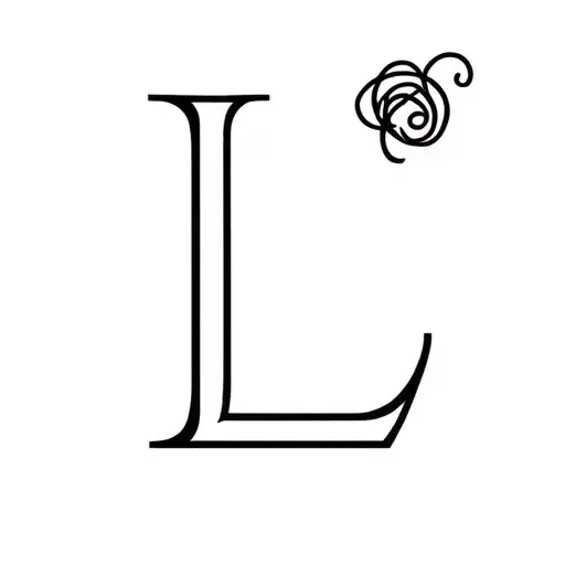 two letter L with short curly hair on top  tattoo design idea