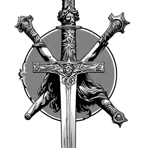 Jesus Sword tattoo design idea