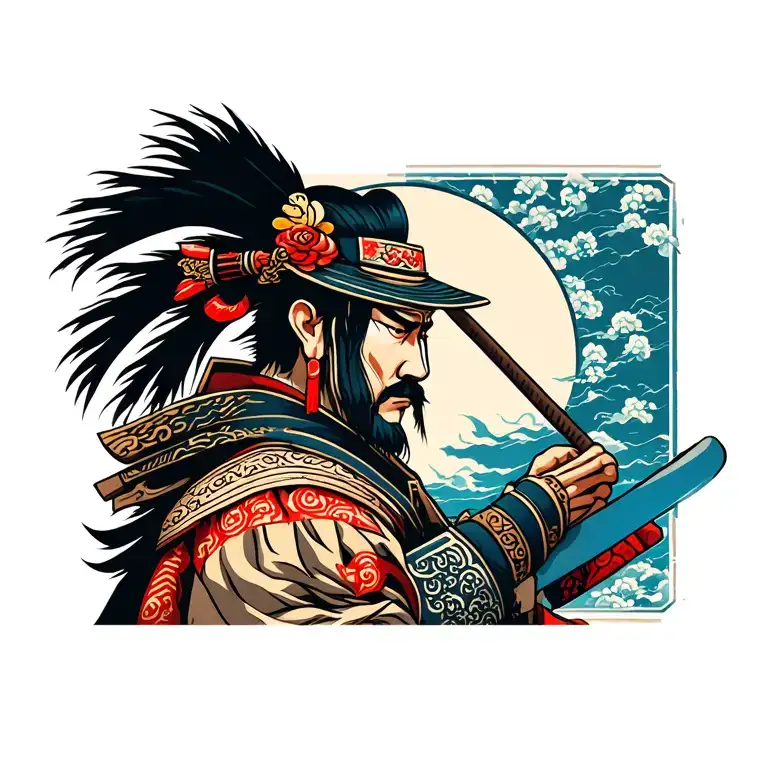 samurai warrior tattoo design idea