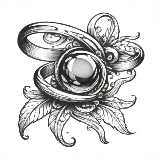 A tattoo featuring a wedding ring intertwined with a water droplet, symbolizing the client's hope and commitment in their relationship tattoo design idea
