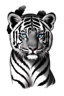 tiger cub blue eyes tattoo design idea