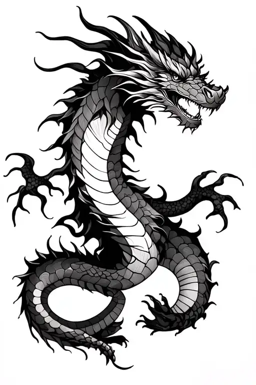 dragon wrapped around arm sleeve tattoo design idea