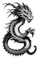 dragon wrapped around arm sleeve tattoo design idea
