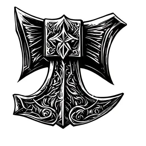 Anglo Saxon warrior axe tattoo design idea