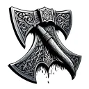 Anglo Saxon warrior axe tattoo design idea