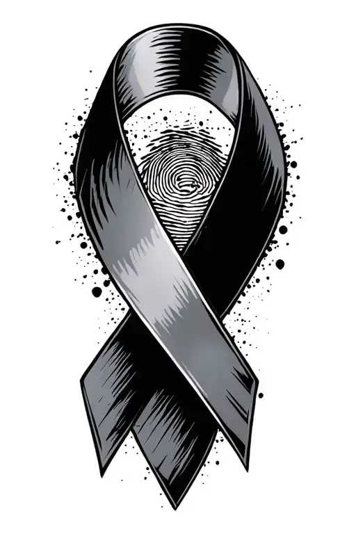 Alzheimer's awareness ribbon with finger print tattoo design idea