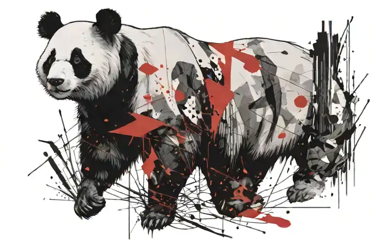 panda bear tattoo design idea