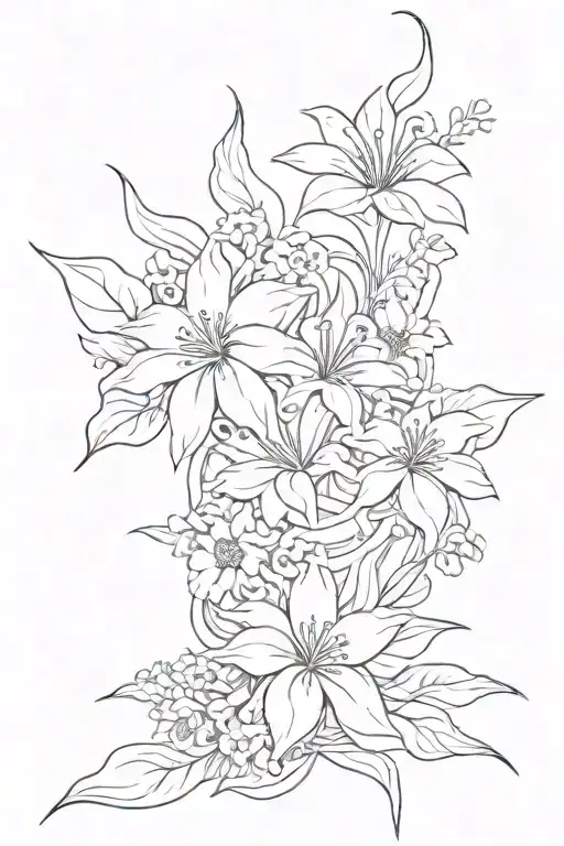 Bleach number 6 flowers symbolizing tattoo design idea