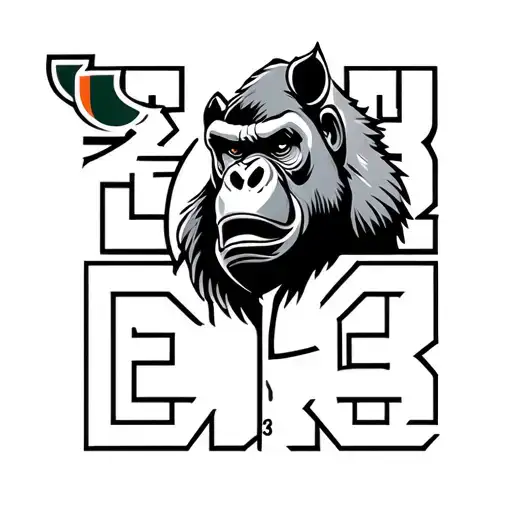 gorilla, chicago cubs, miami hurricanes foot ball, 23, rhinos tattoo design idea