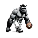 gorilla, chicago cubs, miami hurricanes foot ball, 23, rhinos tattoo design idea