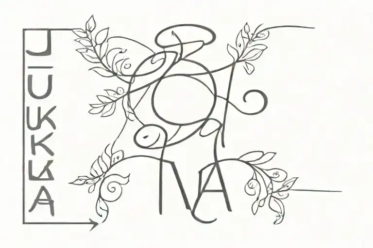 word 'LUKA GULEDANI' written tattoo design idea