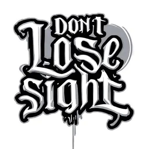 dont lose sight lettering tattoo design idea